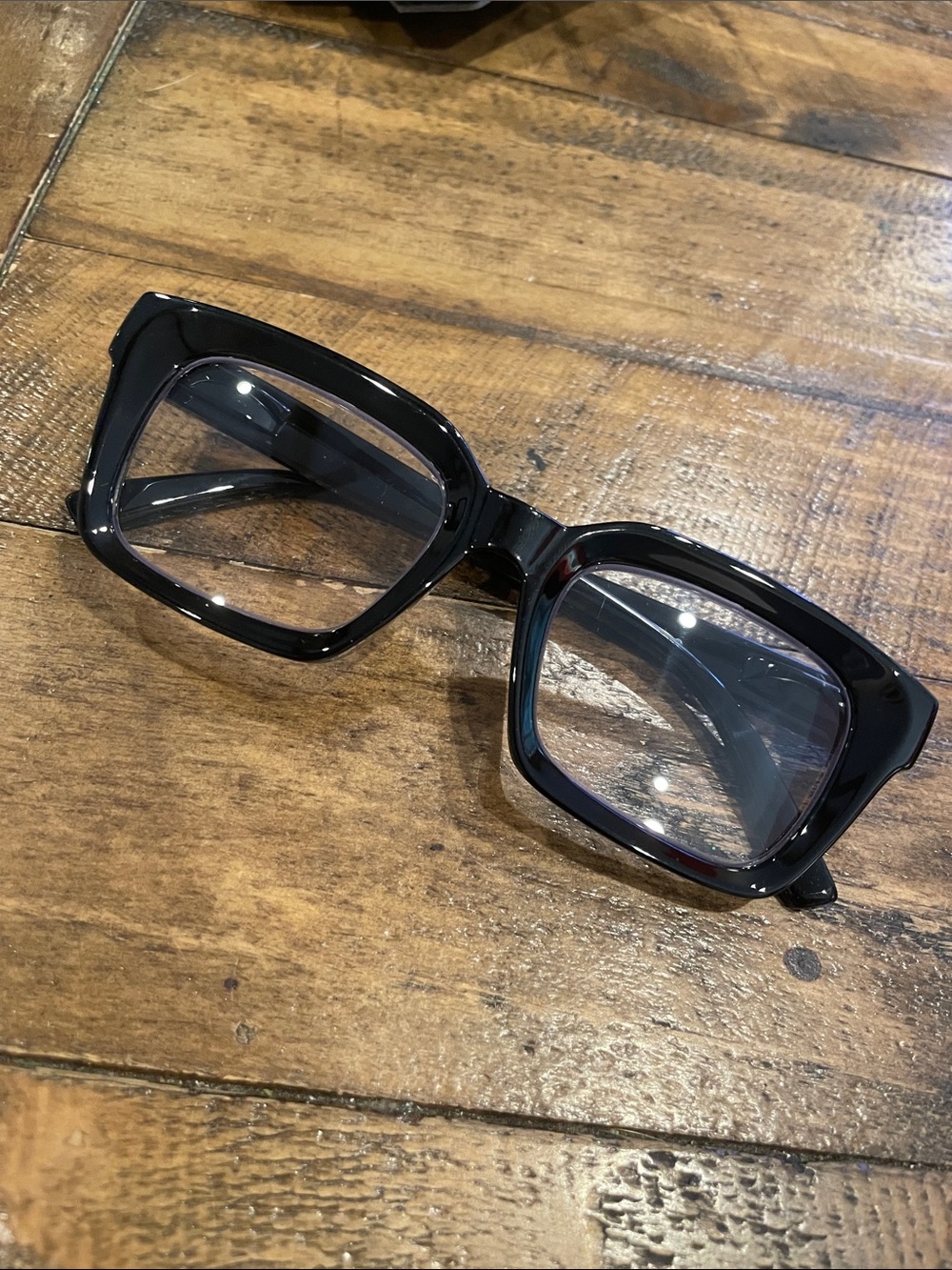 Glossy Black Rectangular Reader Glasses N40